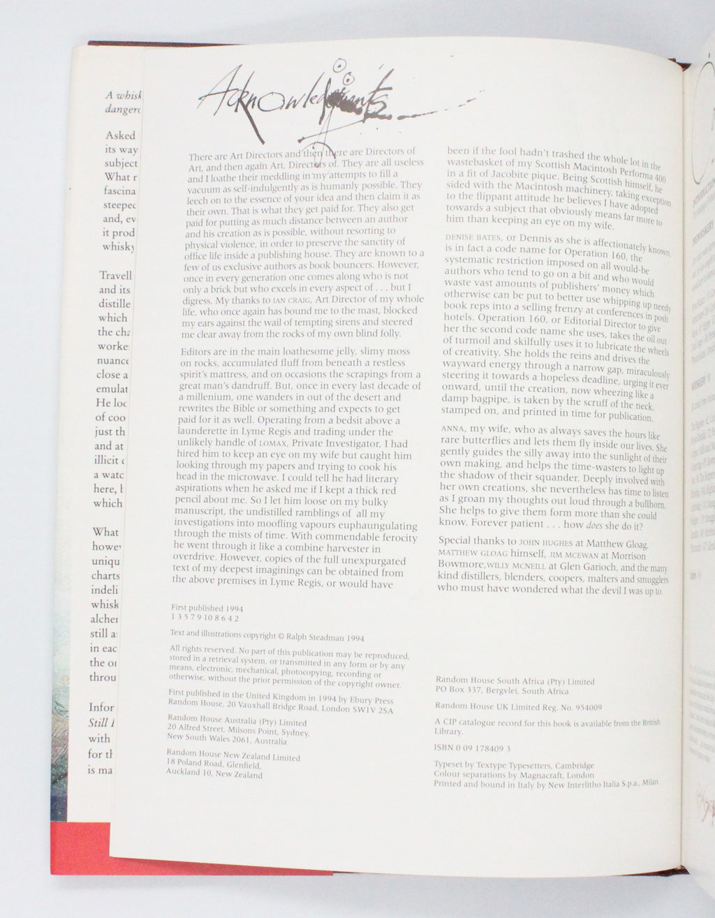 1994 Still Life with Bottle: Whisky According to Ralph Steadman by Ralph Steadman