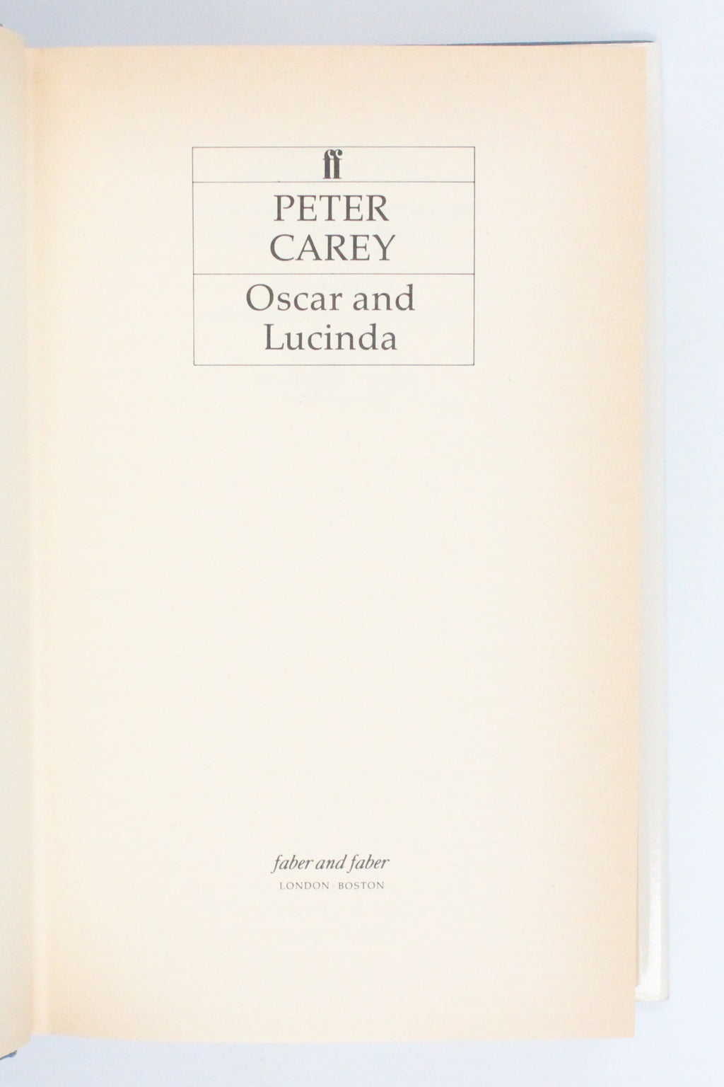 1988 Oscar and Lucinda by Peter Carey