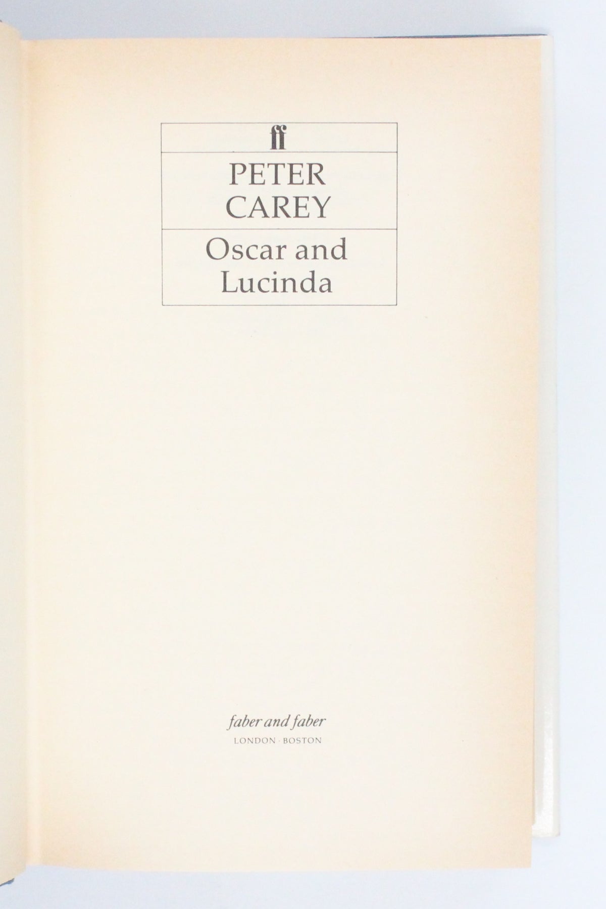 1988 Oscar and Lucinda by Peter Carey