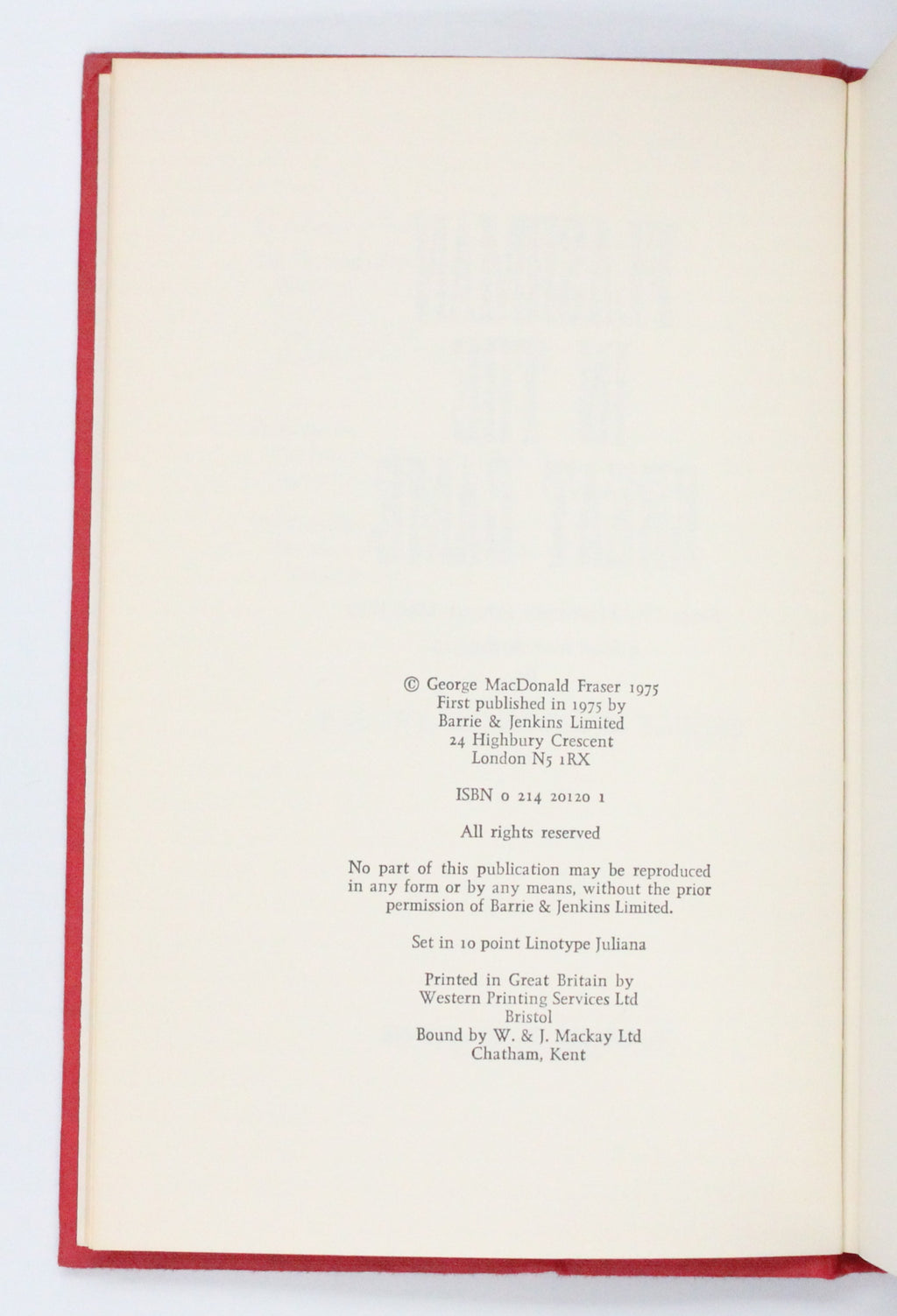 1975 Flashman in The Great Game by George MacDonald Fraser