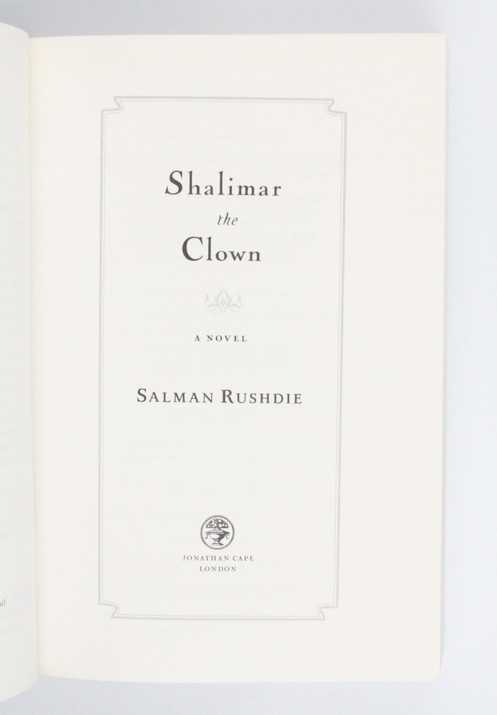 2005 Shalimar the Clown by Salman Rushdie