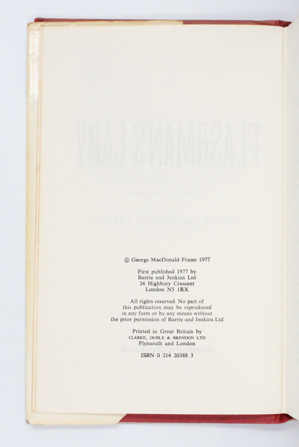 1977 Flashman’s Lady by George MacDonald Fraser