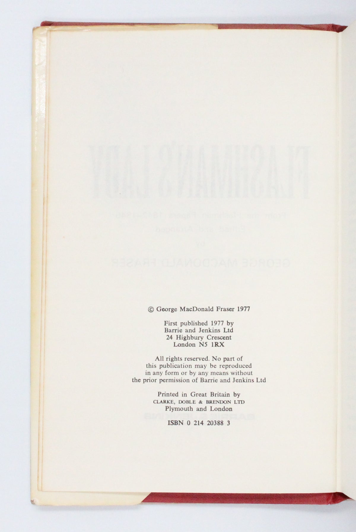 1977 Flashman’s Lady by George MacDonald Fraser