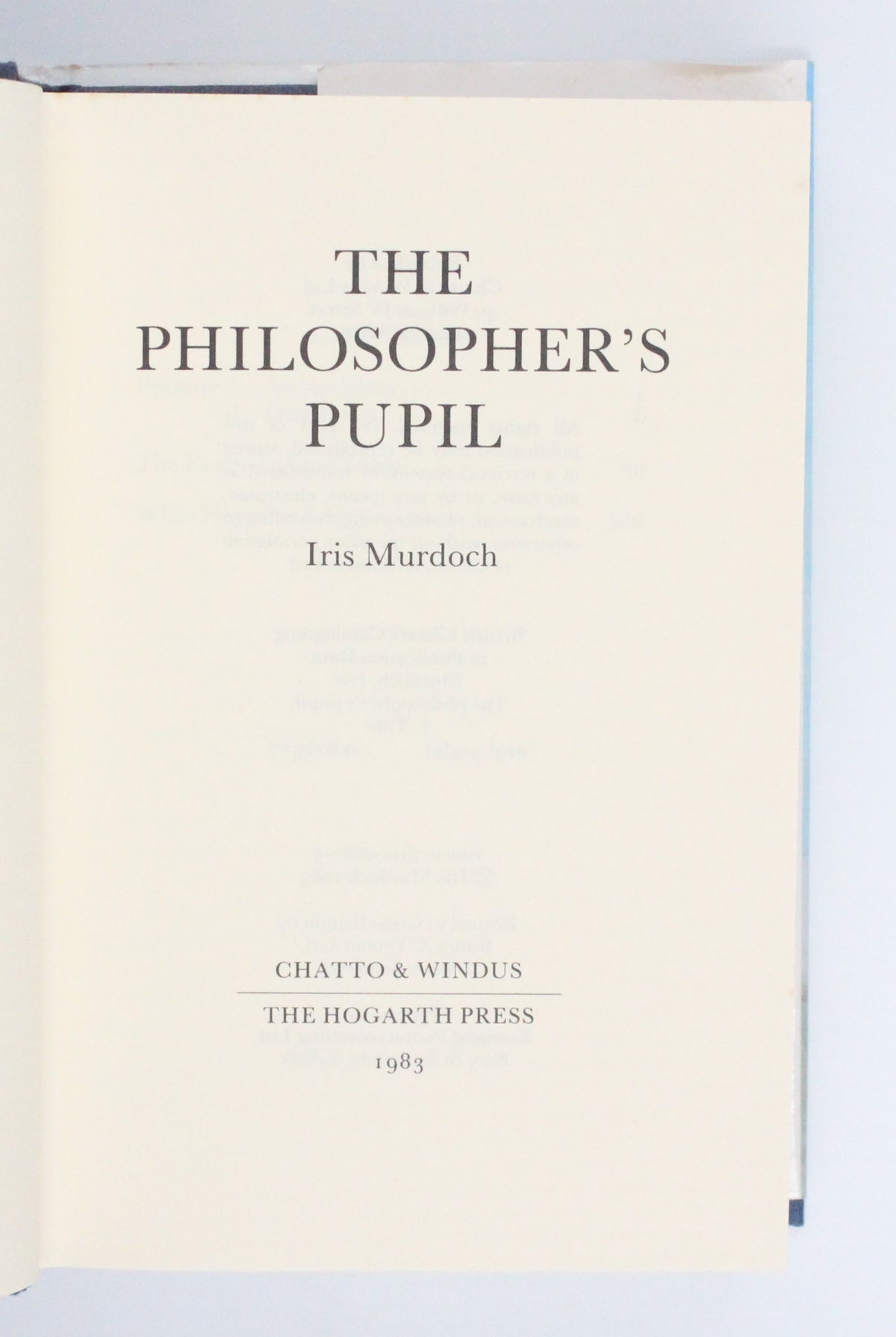 1983 The Philosopher’s Pupil by Iris Murdoch