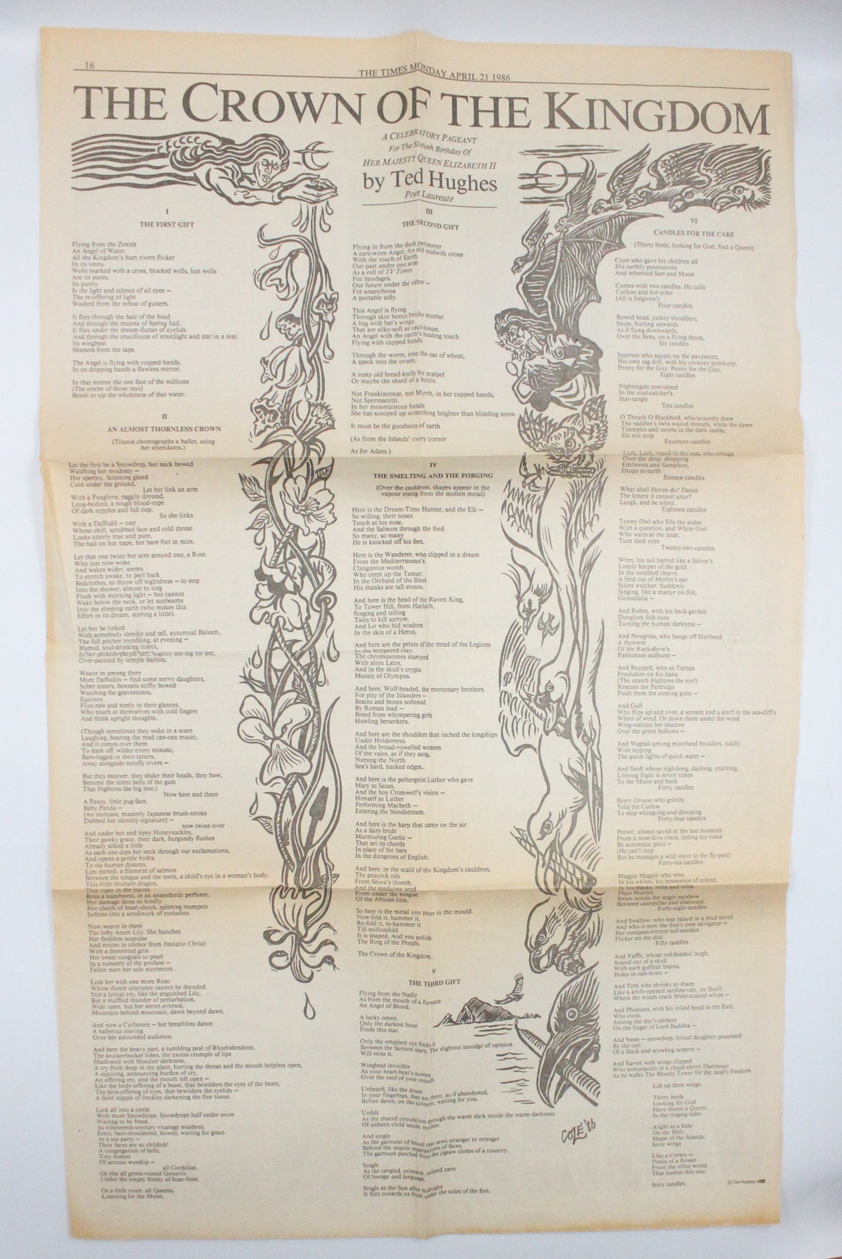 1986 The Crown of The Kingdom by Ted Hughes