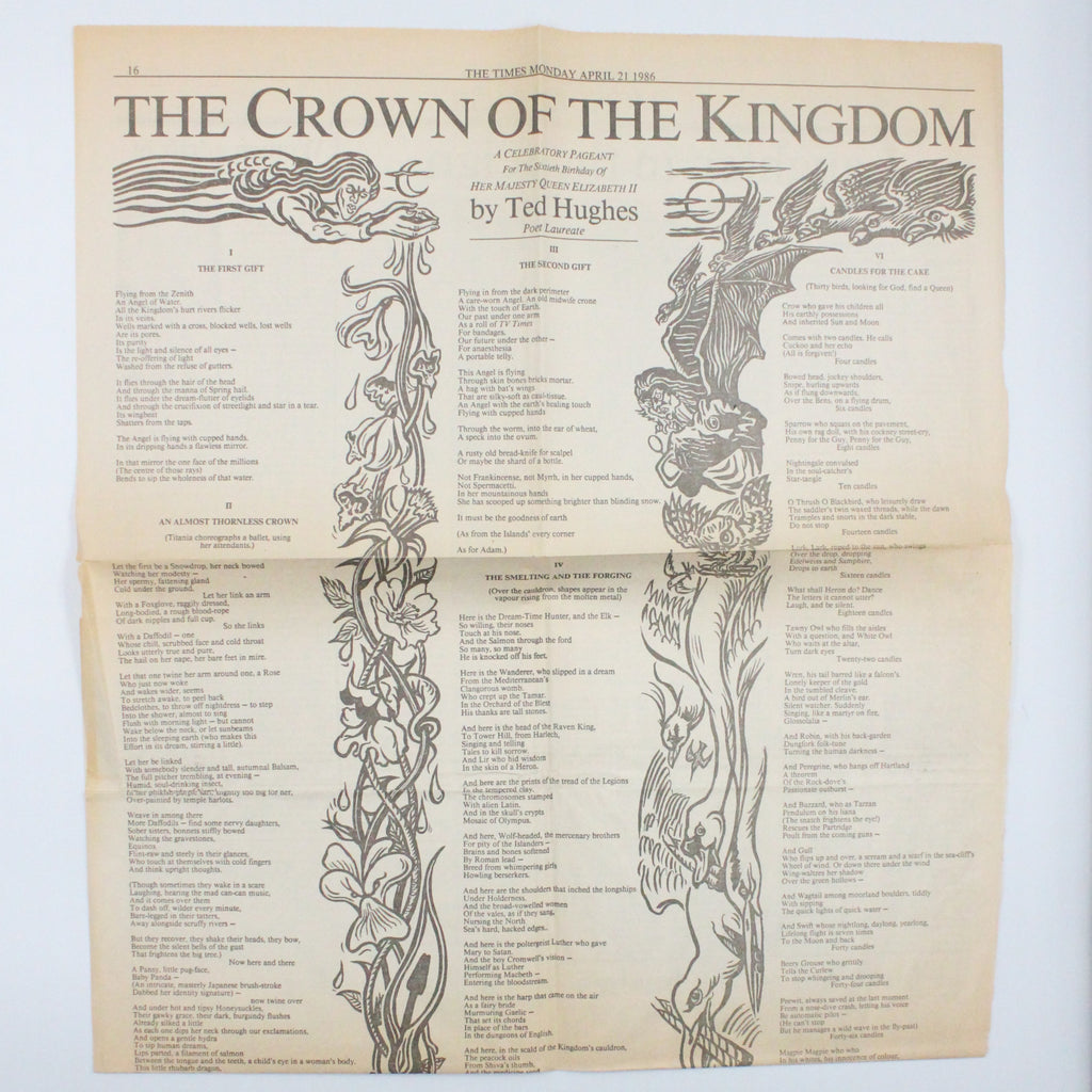 1986 The Crown of The Kingdom by Ted Hughes