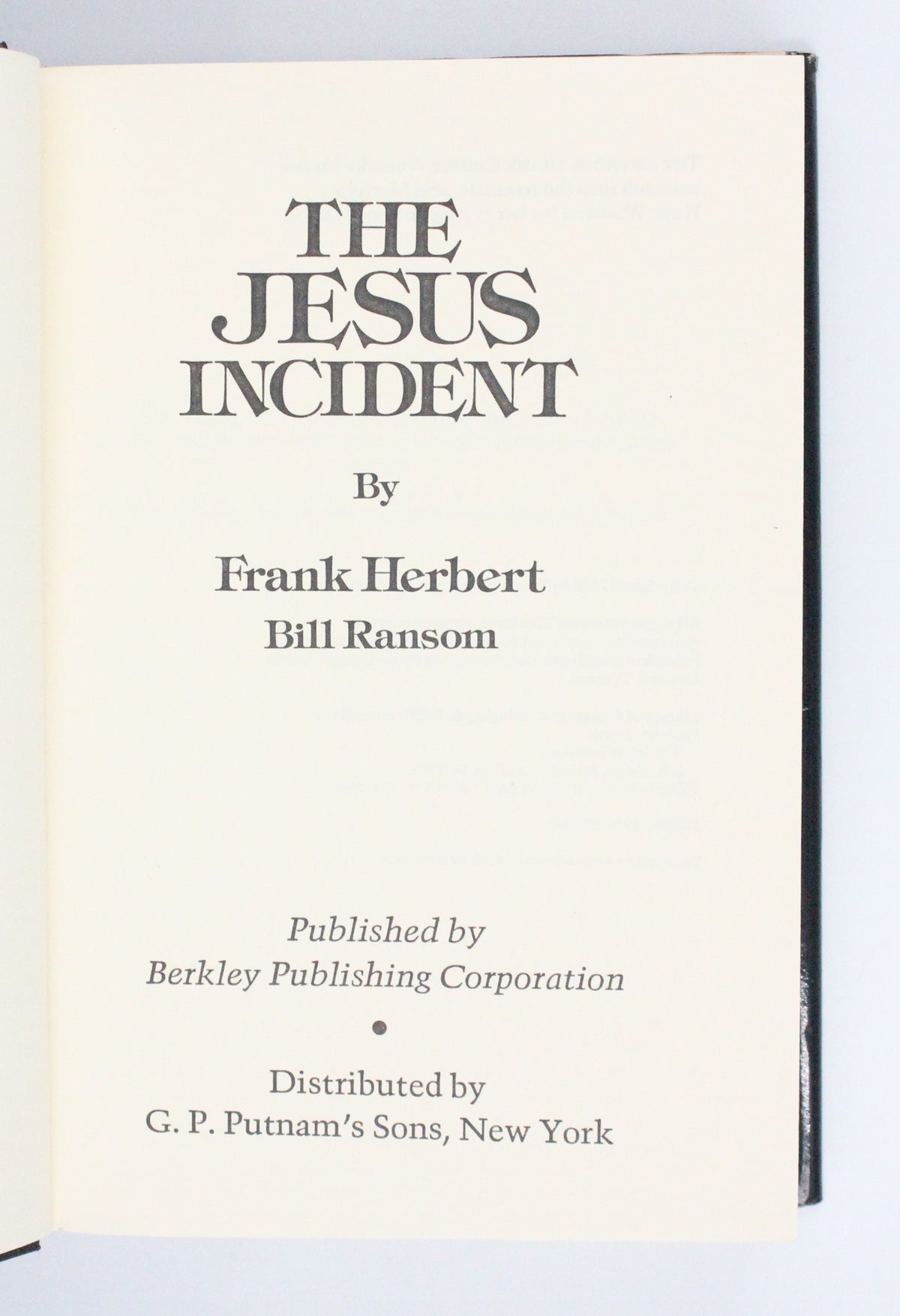 1979 The Jesus Incident by Frank Herbert and Bill Ransom