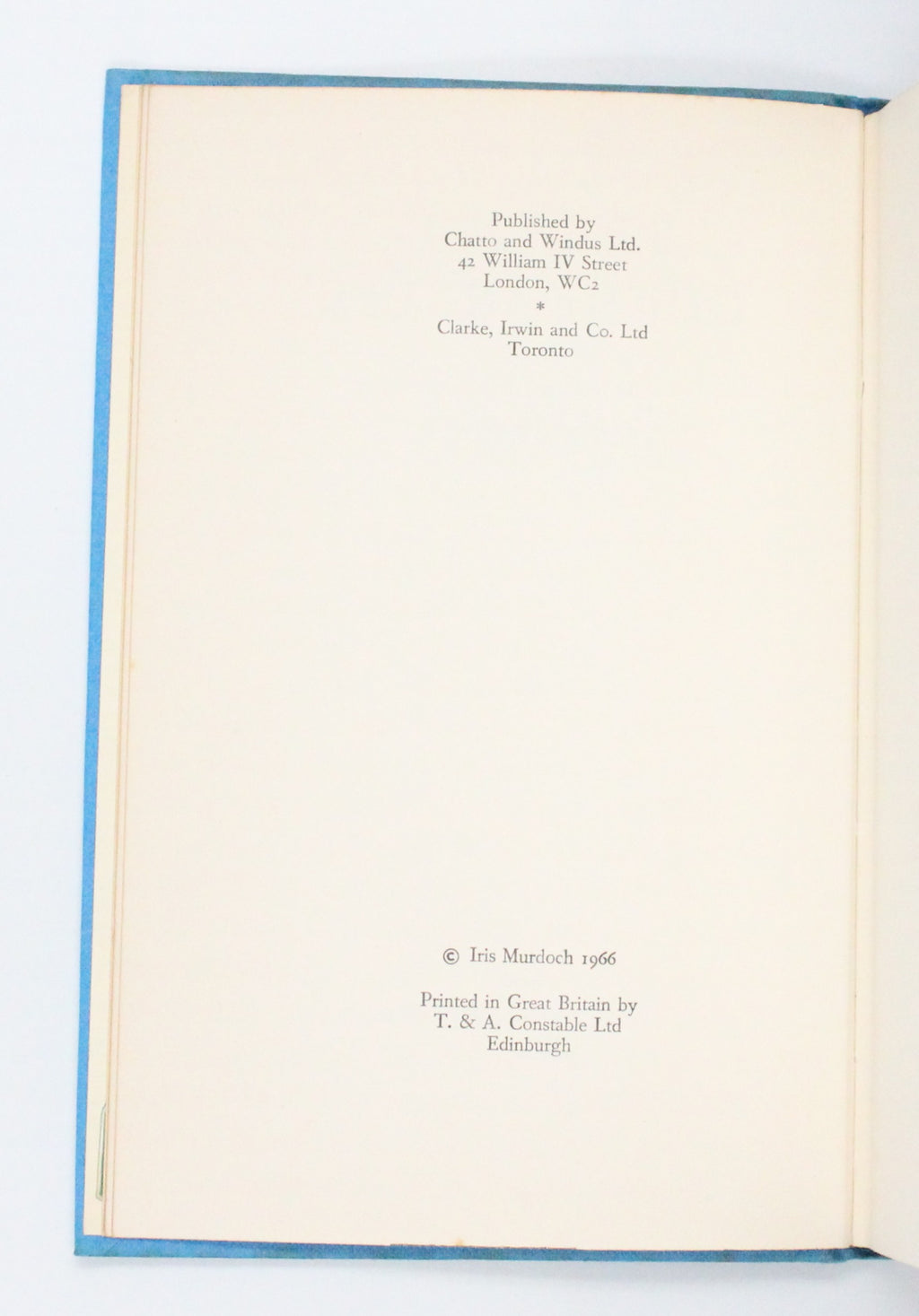 1966 The Time of the Angels by Iris Murdoch
