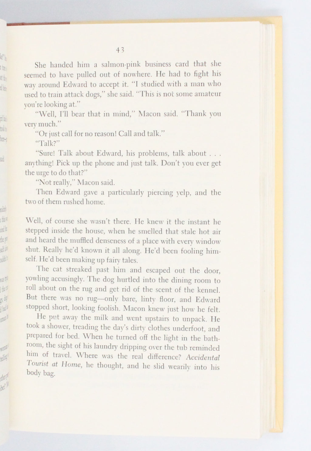 1985 The Accidental Tourist by Anne Tyler