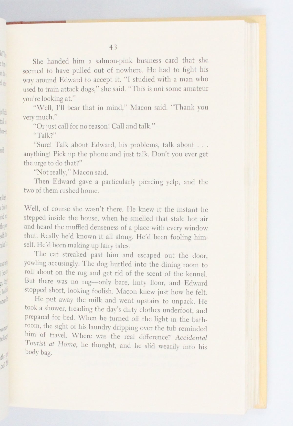 1985 The Accidental Tourist by Anne Tyler