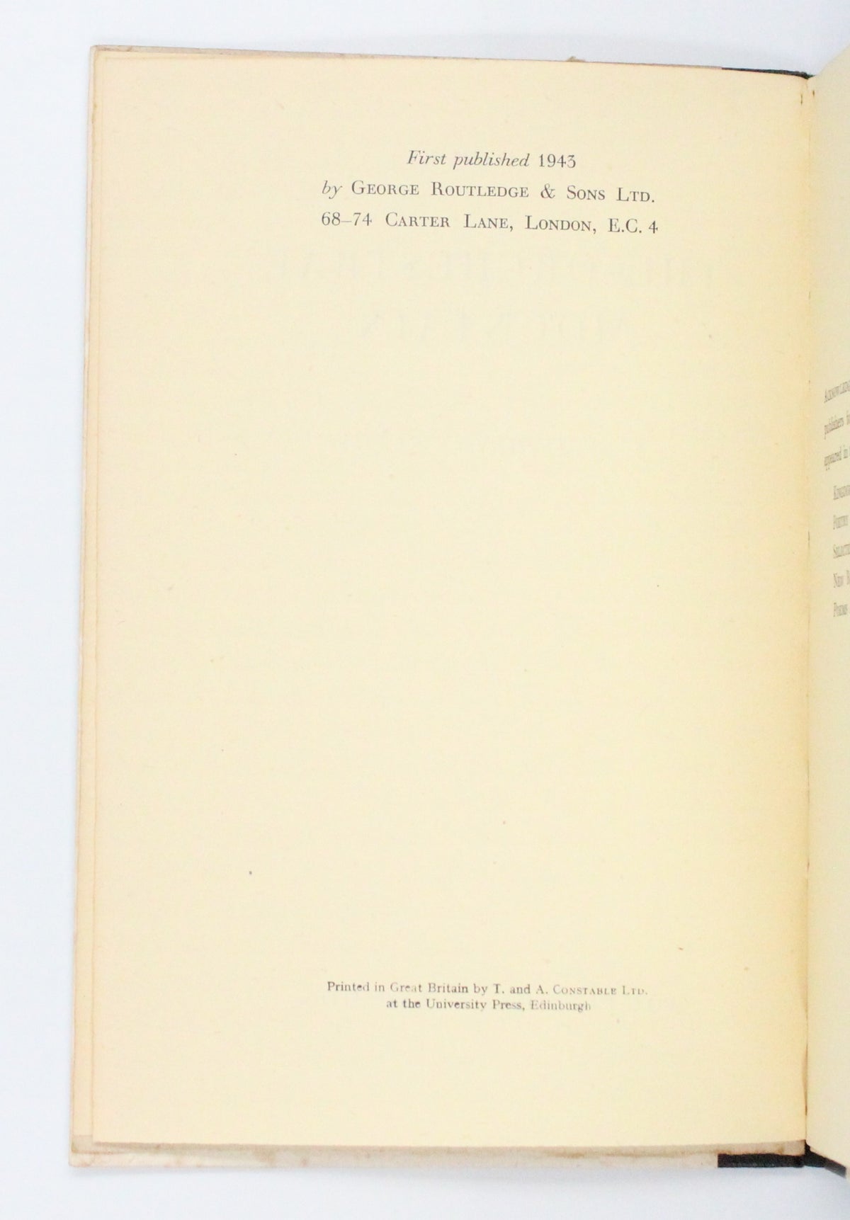 1943 The Orchestral Mountain A Symphonic Elegy by J. F. Hendry