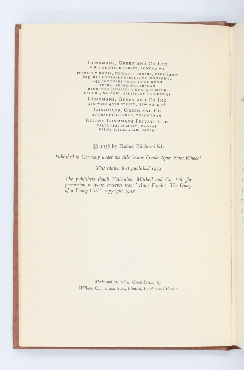 1959 The Footsteps of Anne Frank by Ernst Schnabel