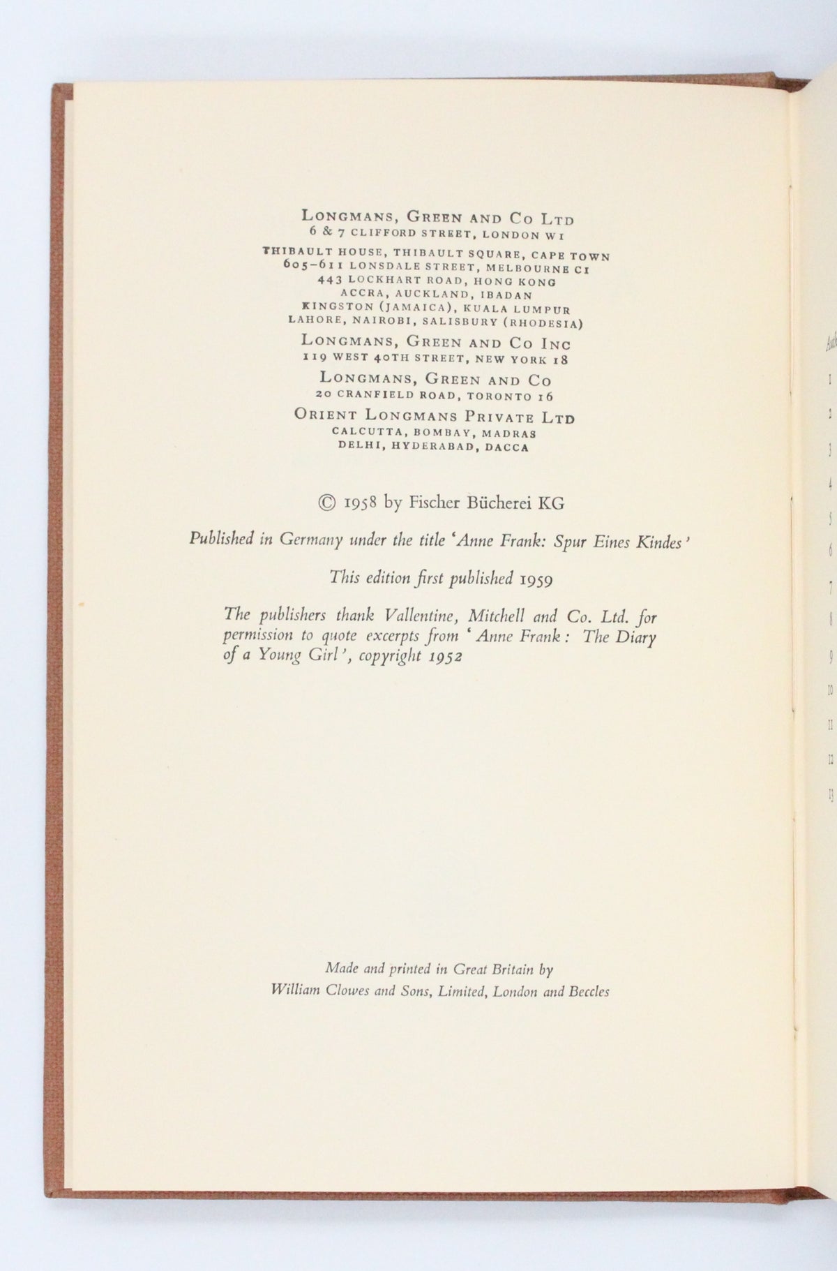 1959 The Footsteps of Anne Frank by Ernst Schnabel