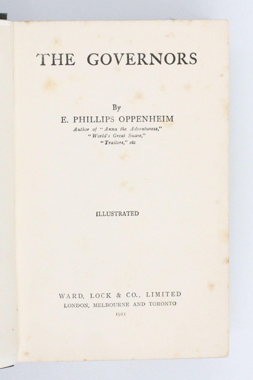 1911 The Governors by E. P. Oppenheim