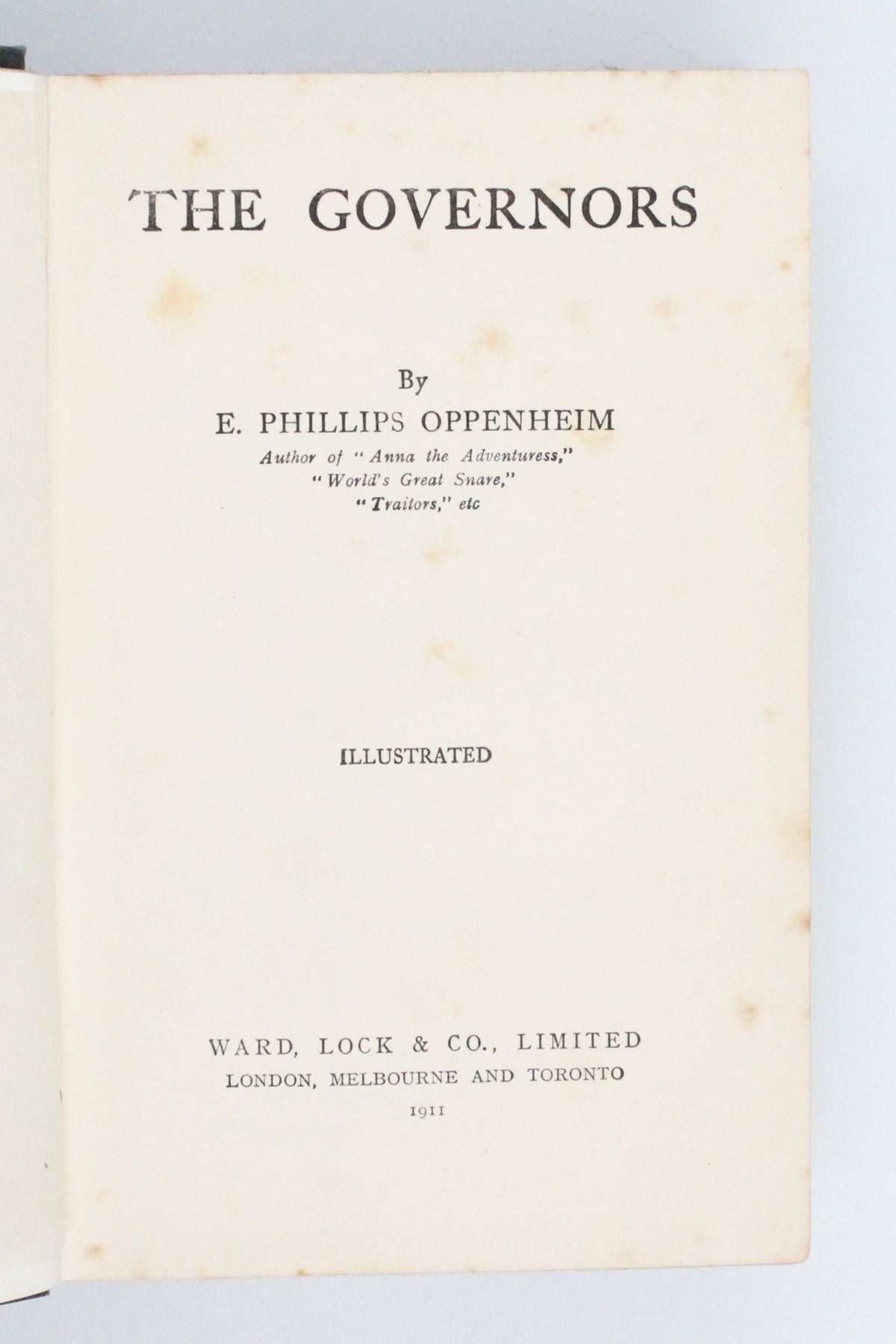 1911 The Governors by E. P. Oppenheim