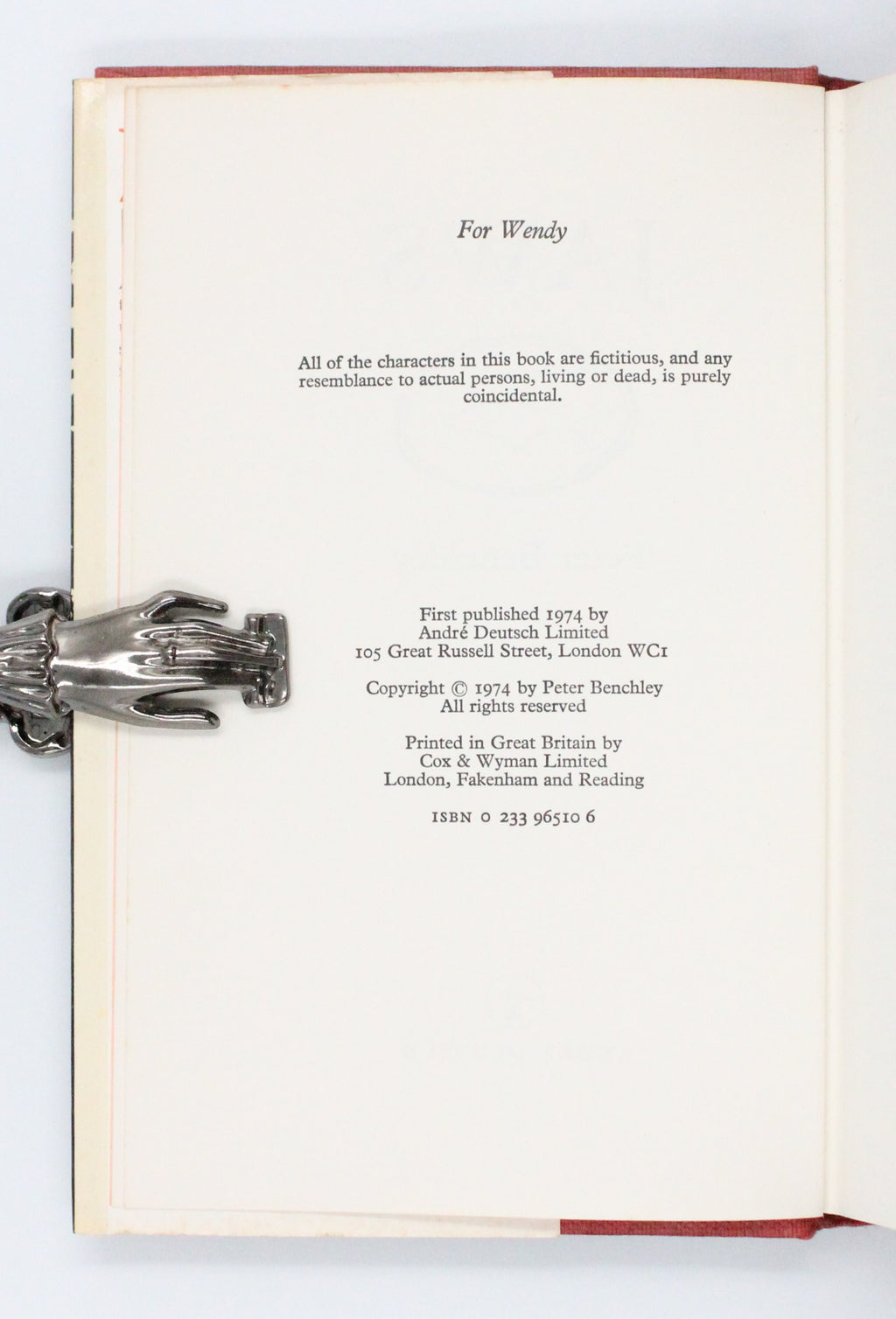 1974 Jaws by Peter Benchley