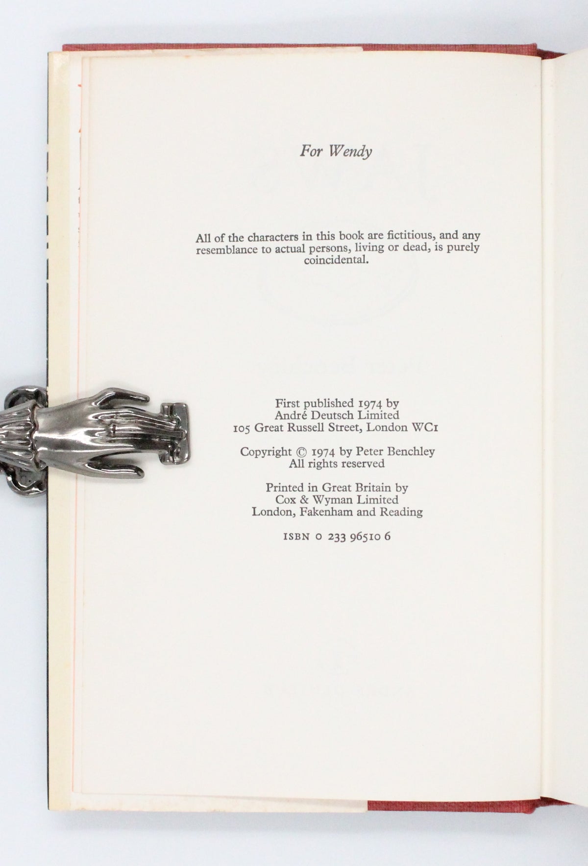 1974 Jaws by Peter Benchley