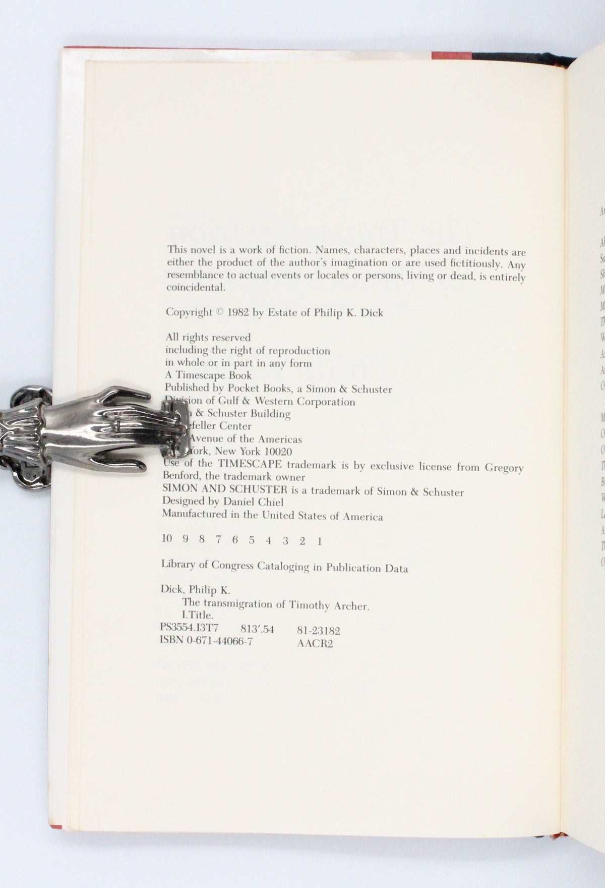 1982 The Transmigration of Timothy Archer by Philip K. Dick
