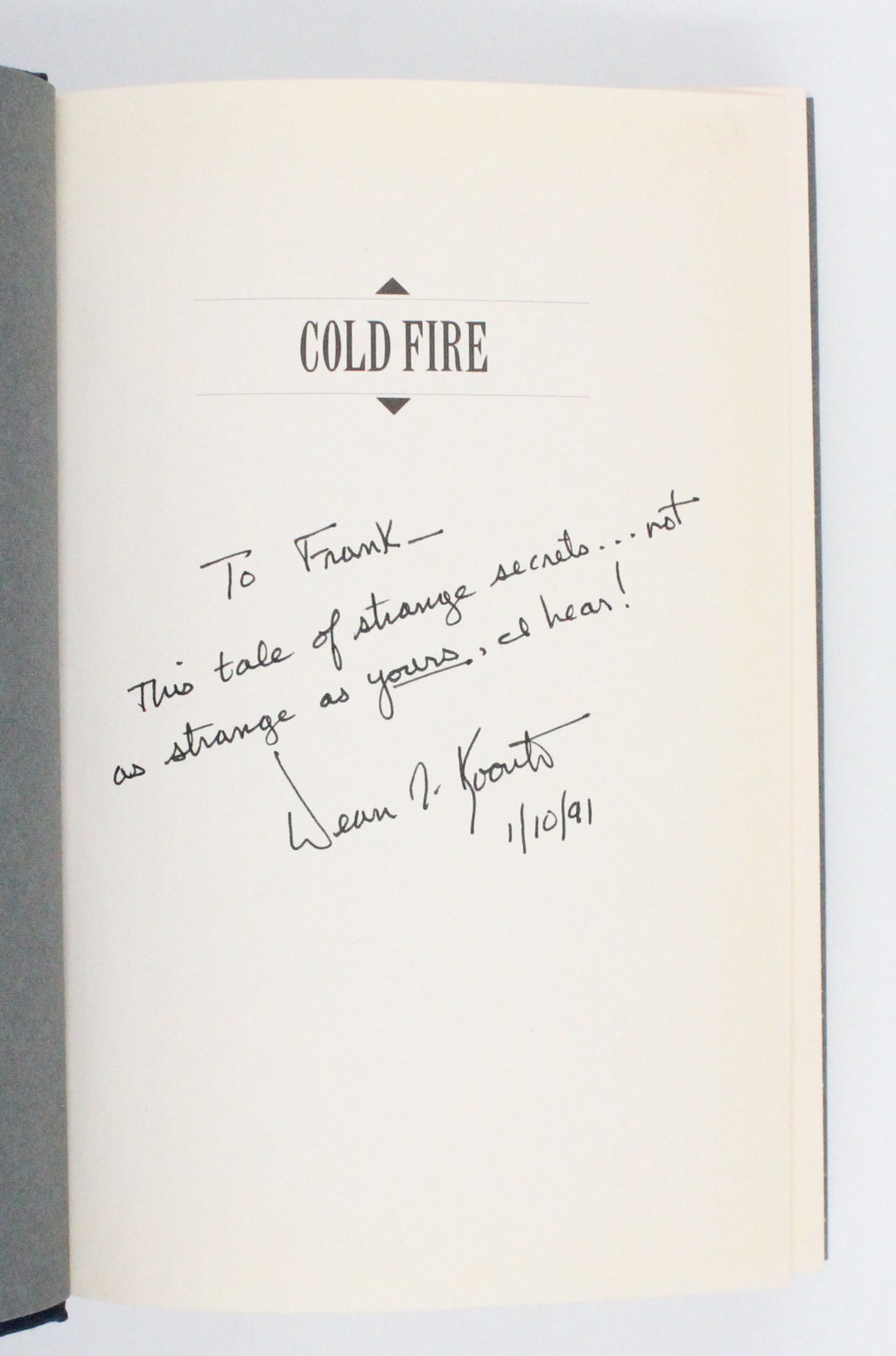 1991 Cold Fire by Dean R. Koontz