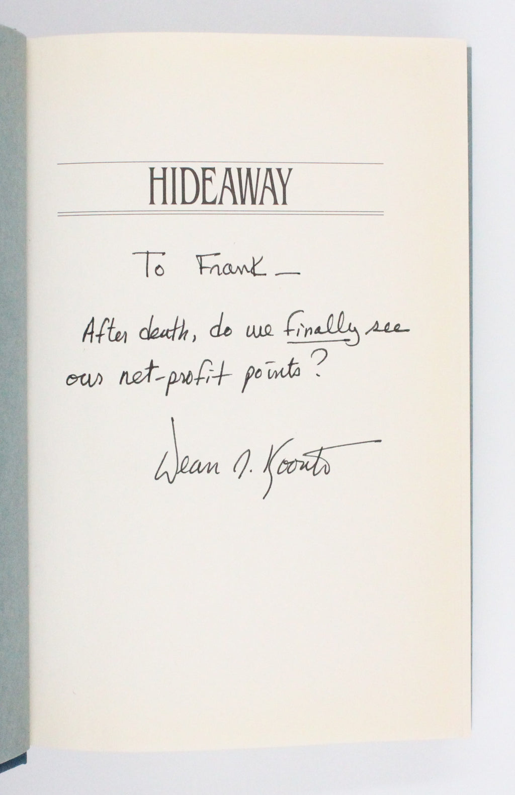 1992 Hideaway by Dean R. Koontz