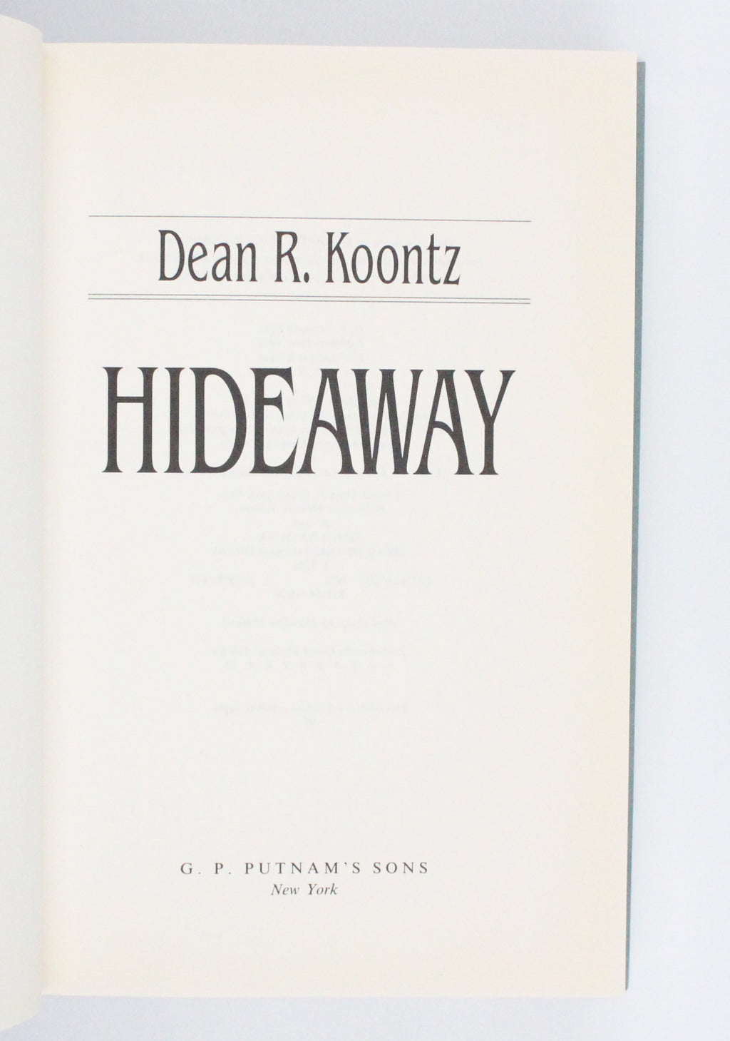 1992 Hideaway by Dean R. Koontz