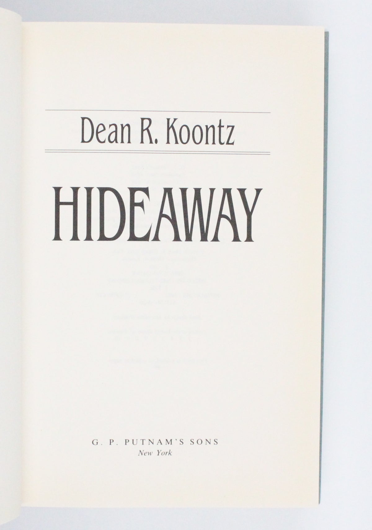 1992 Hideaway by Dean R. Koontz