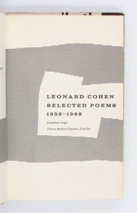 1970 Selected Poems 1956-1968 by Leonard Cohen