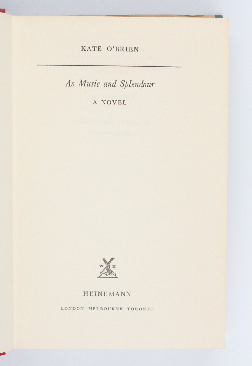1958 As Music and Splendour by Kate O’Brien