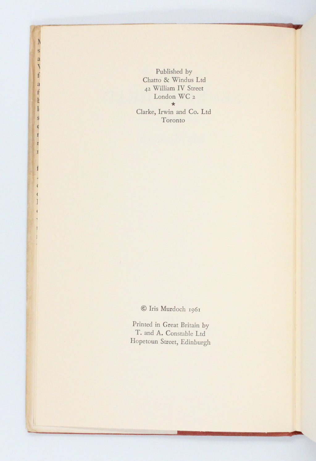 1961 A Severed Head by Iris Murdoch