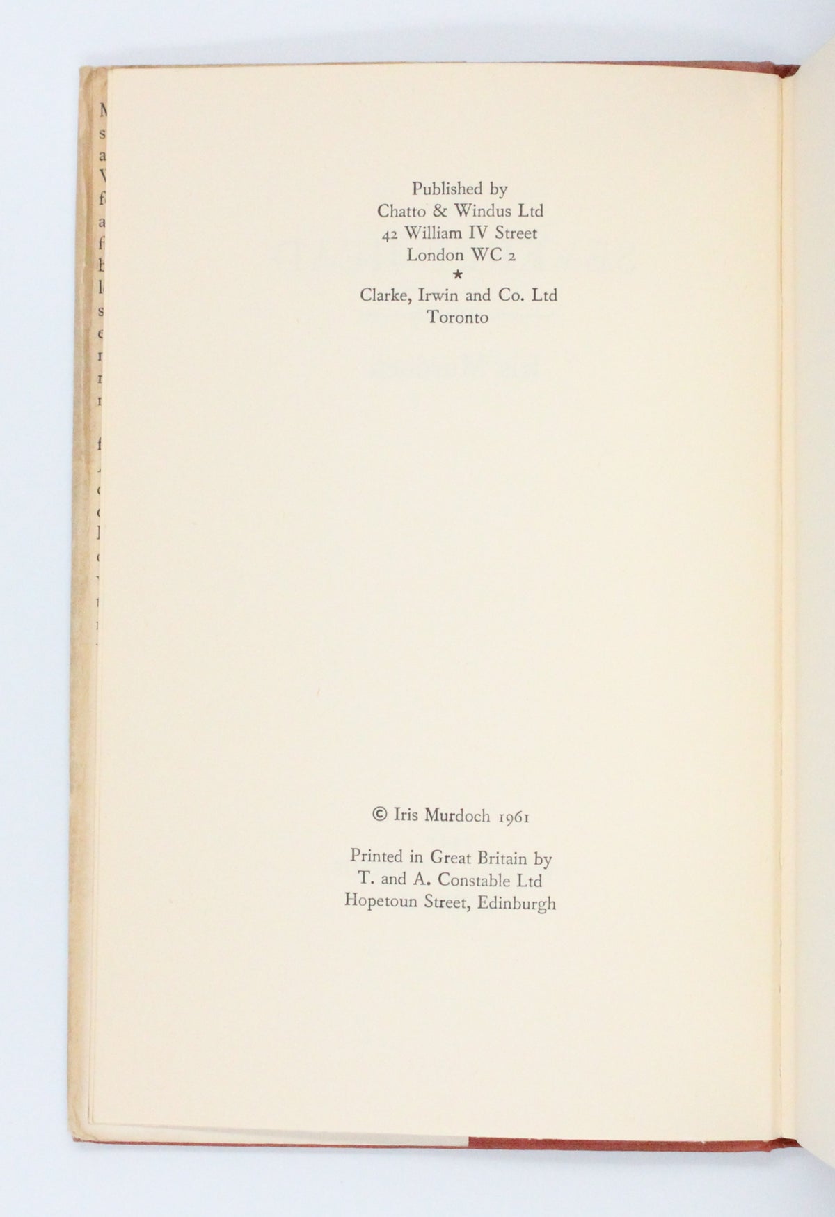 1961 A Severed Head by Iris Murdoch