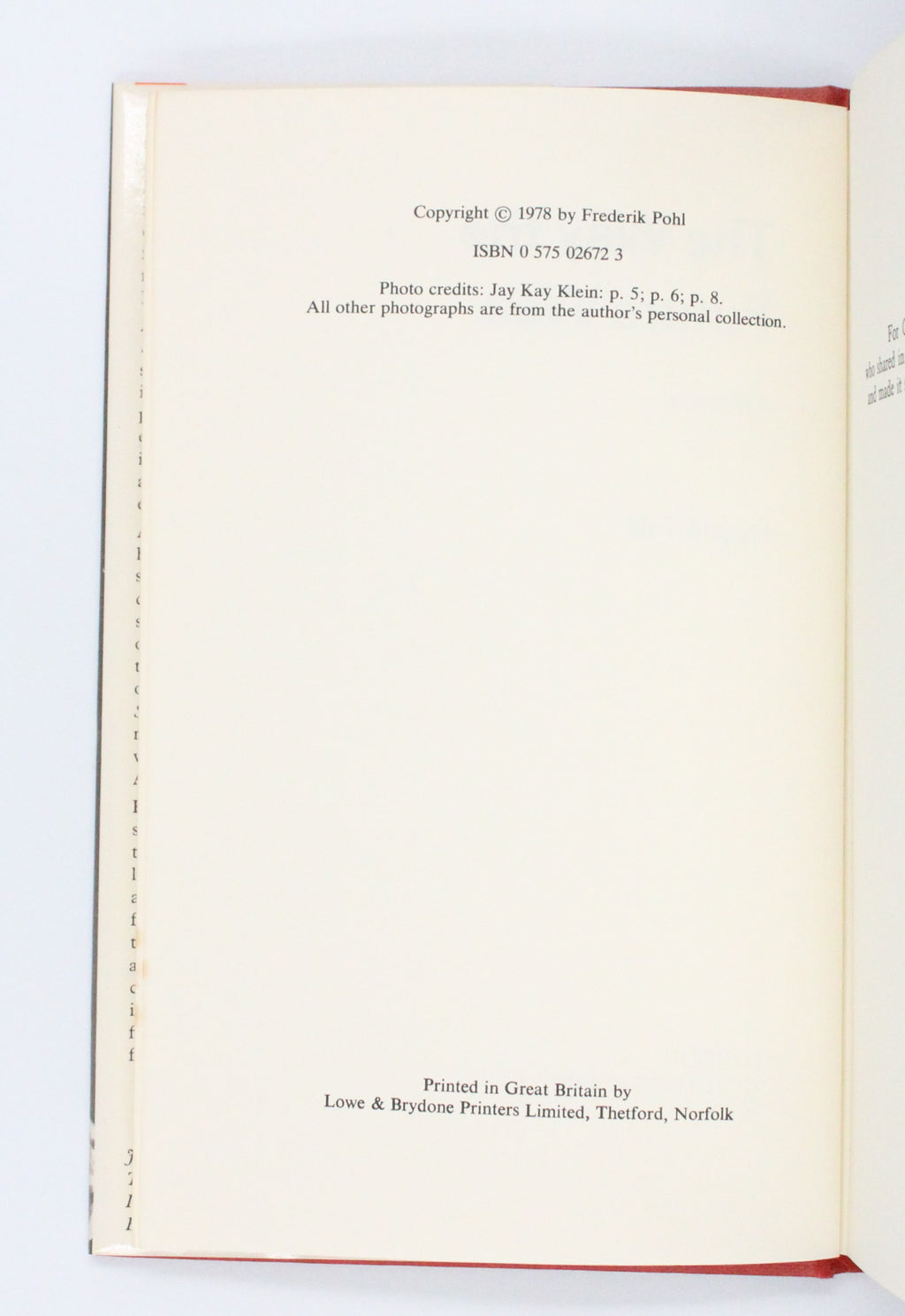 1979 The Way the Future Was A Memoir by Frederik Pohl