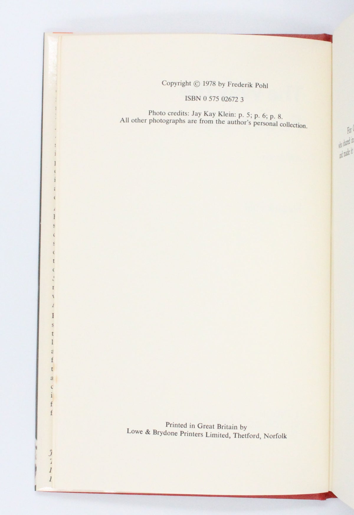 1979 The Way the Future Was A Memoir by Frederik Pohl