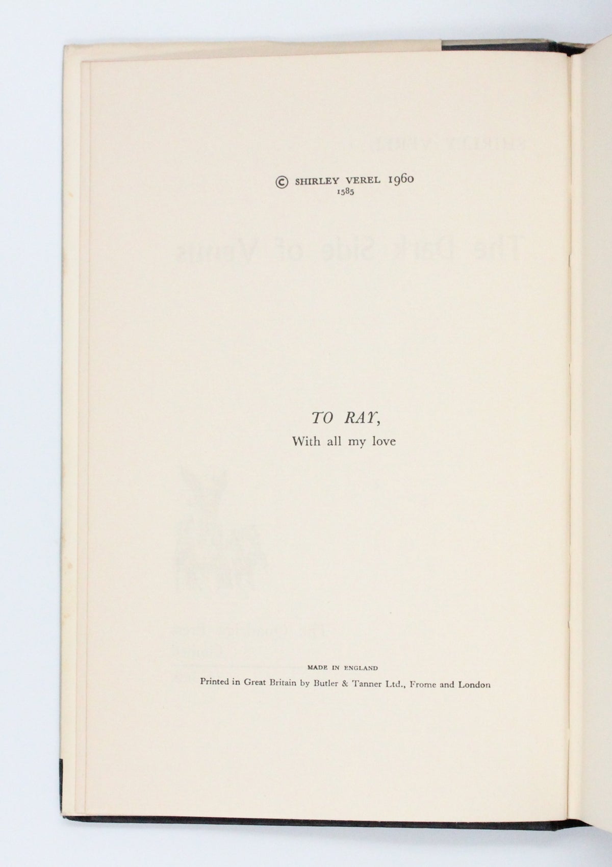 1960 The Dark Side of Venus by Shirley Verel