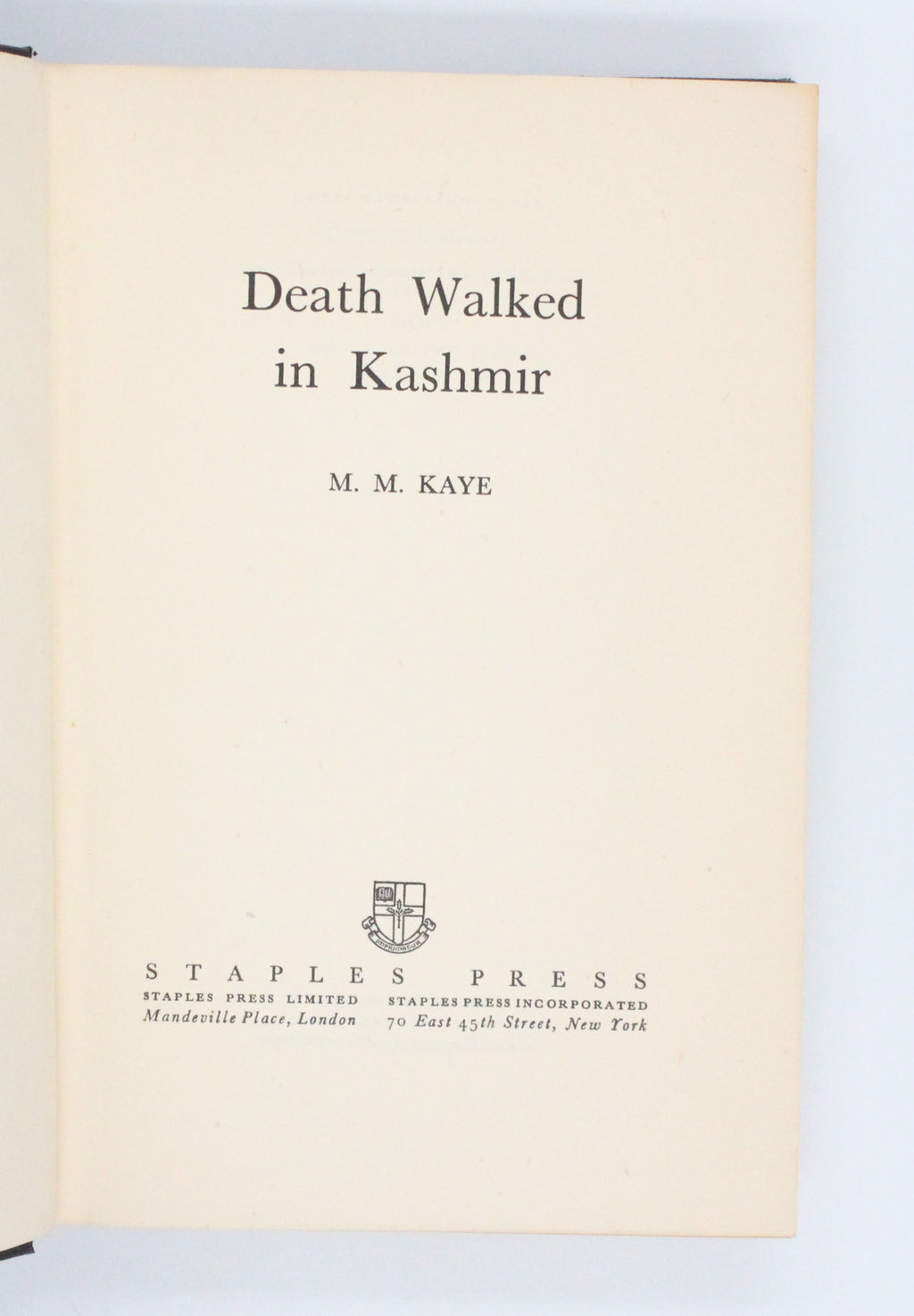 1953 Death Walked in Kashmir by M. M. Kaye