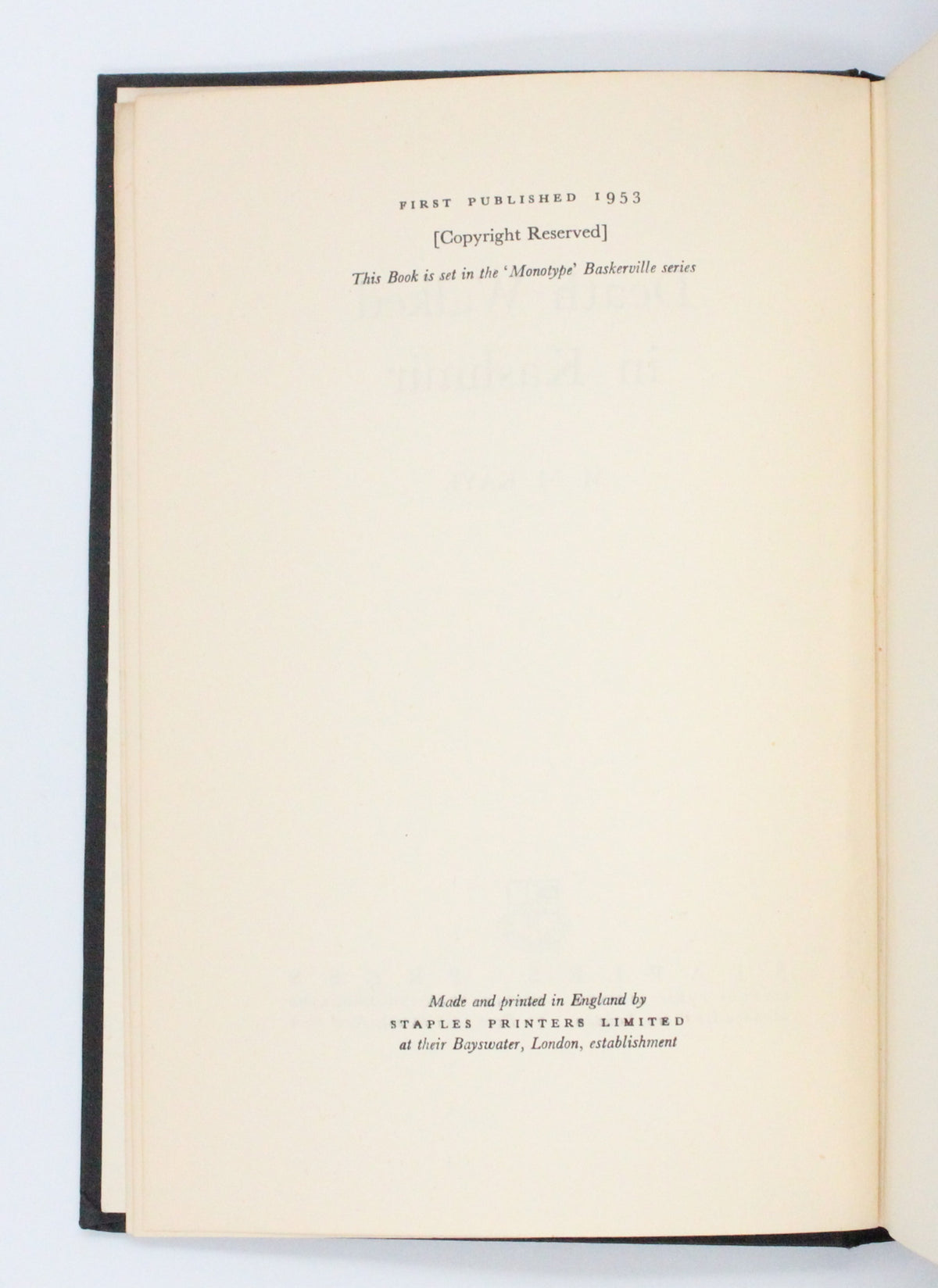 1953 Death Walked in Kashmir by M. M. Kaye