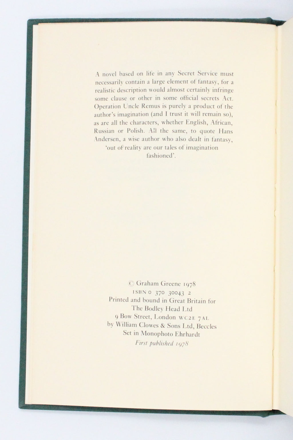 1978 The Human Factor by Graham Greene