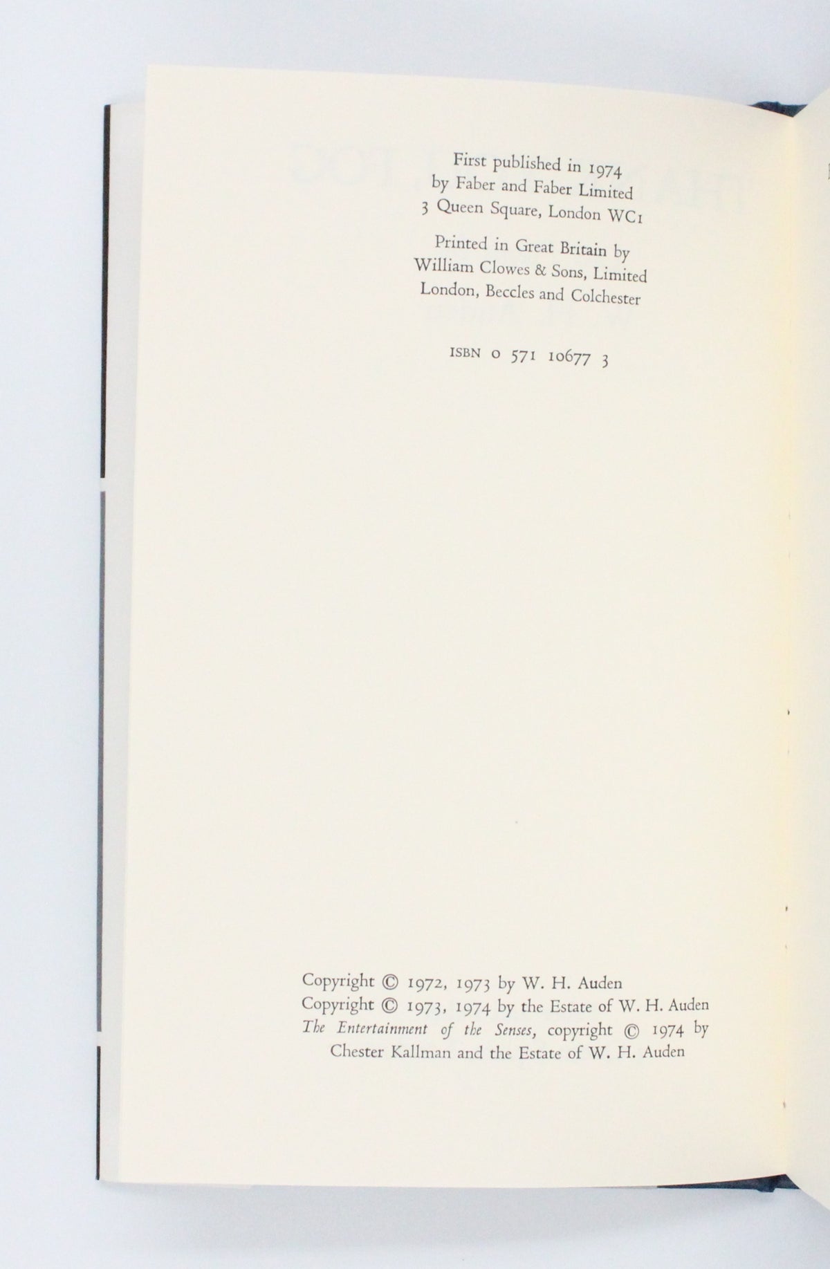 1974 Thank You Fog by W. H. Auden