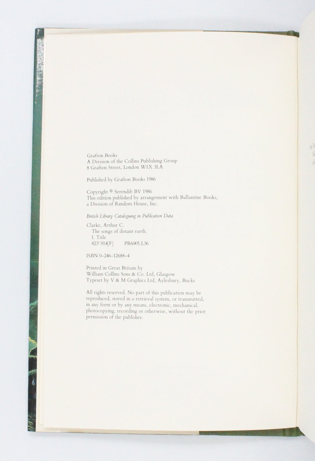 1986 The Songs of Distant Earth by Arthur C. Clarke