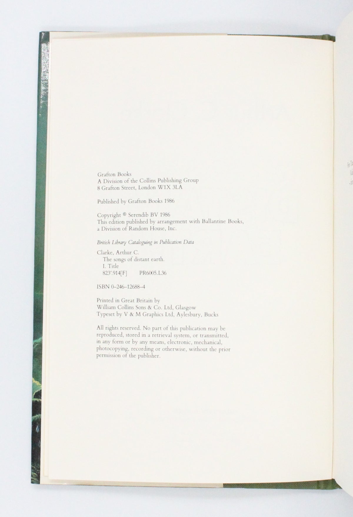 1986 The Songs of Distant Earth by Arthur C. Clarke