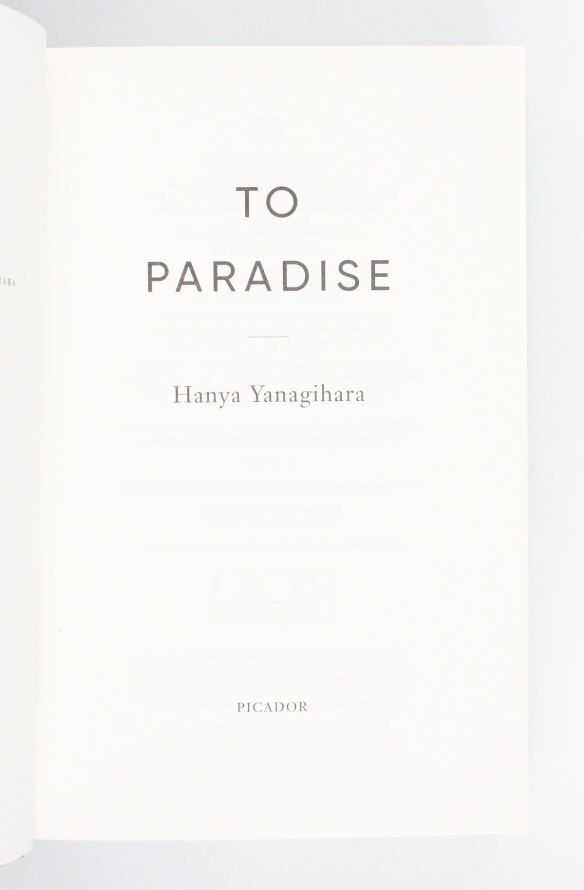 2022 To Paradise by Hanya Yanagihara