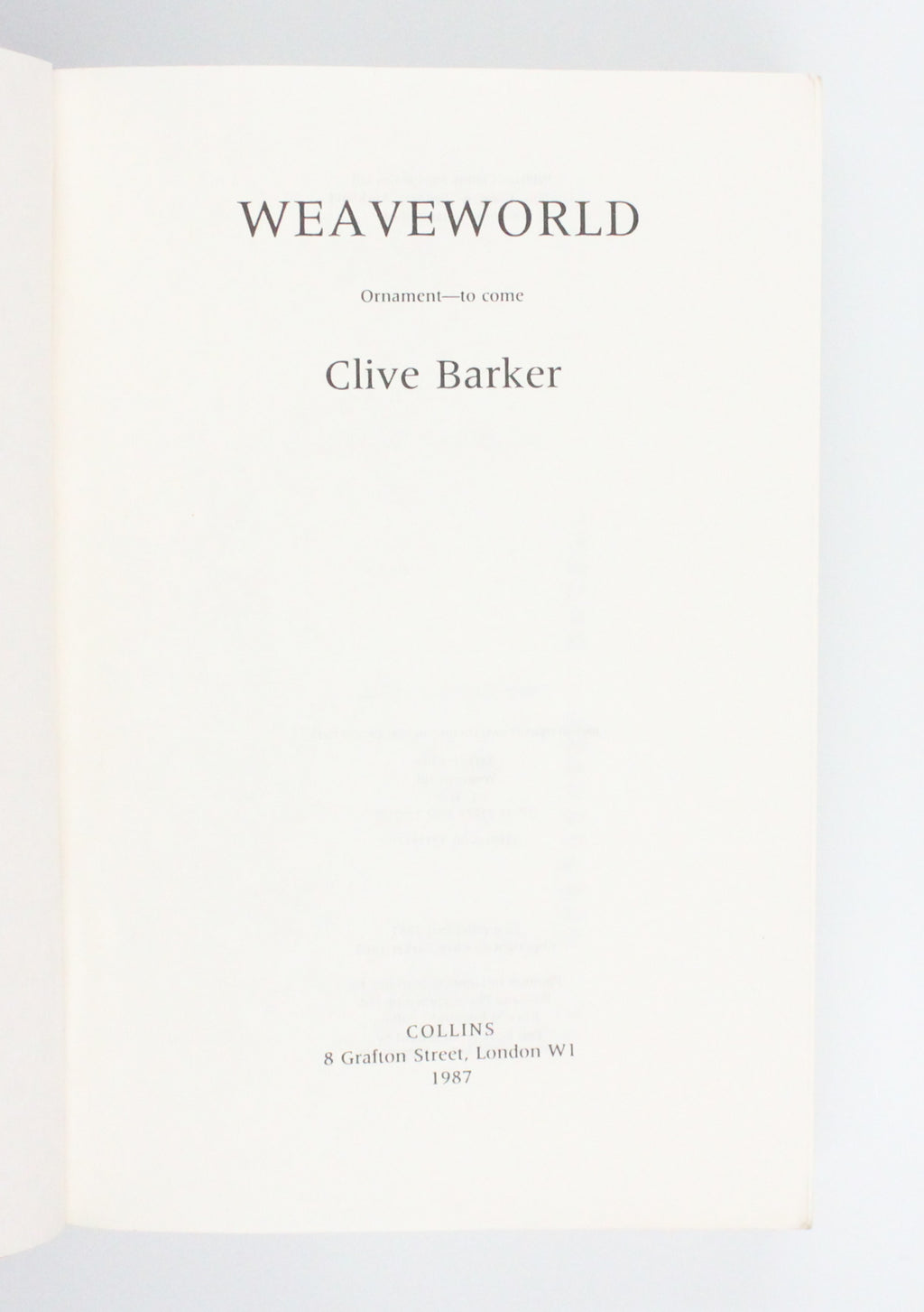 1987 Weaveworld by Clive Barker