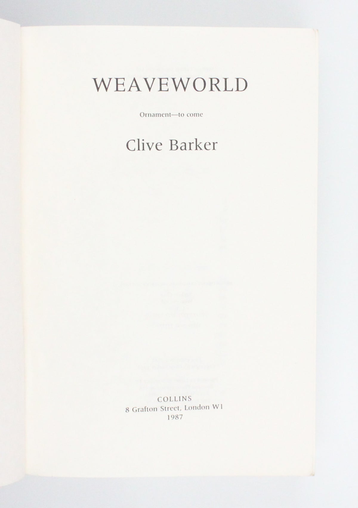 1987 Weaveworld by Clive Barker