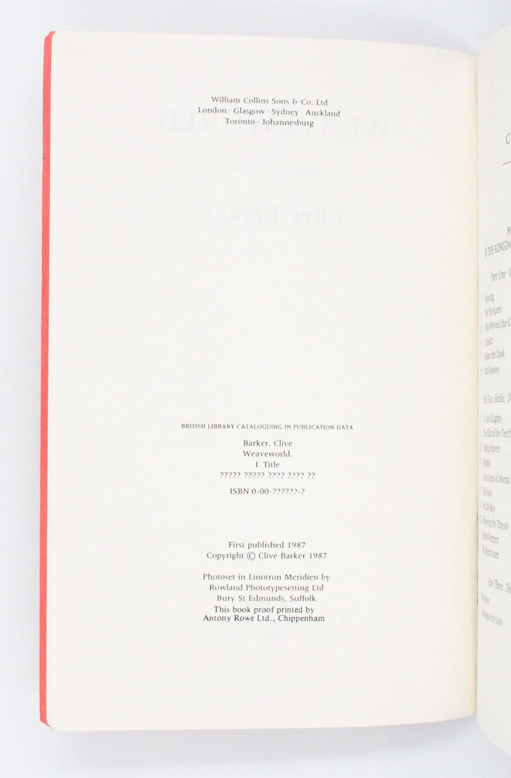 1987 Weaveworld by Clive Barker