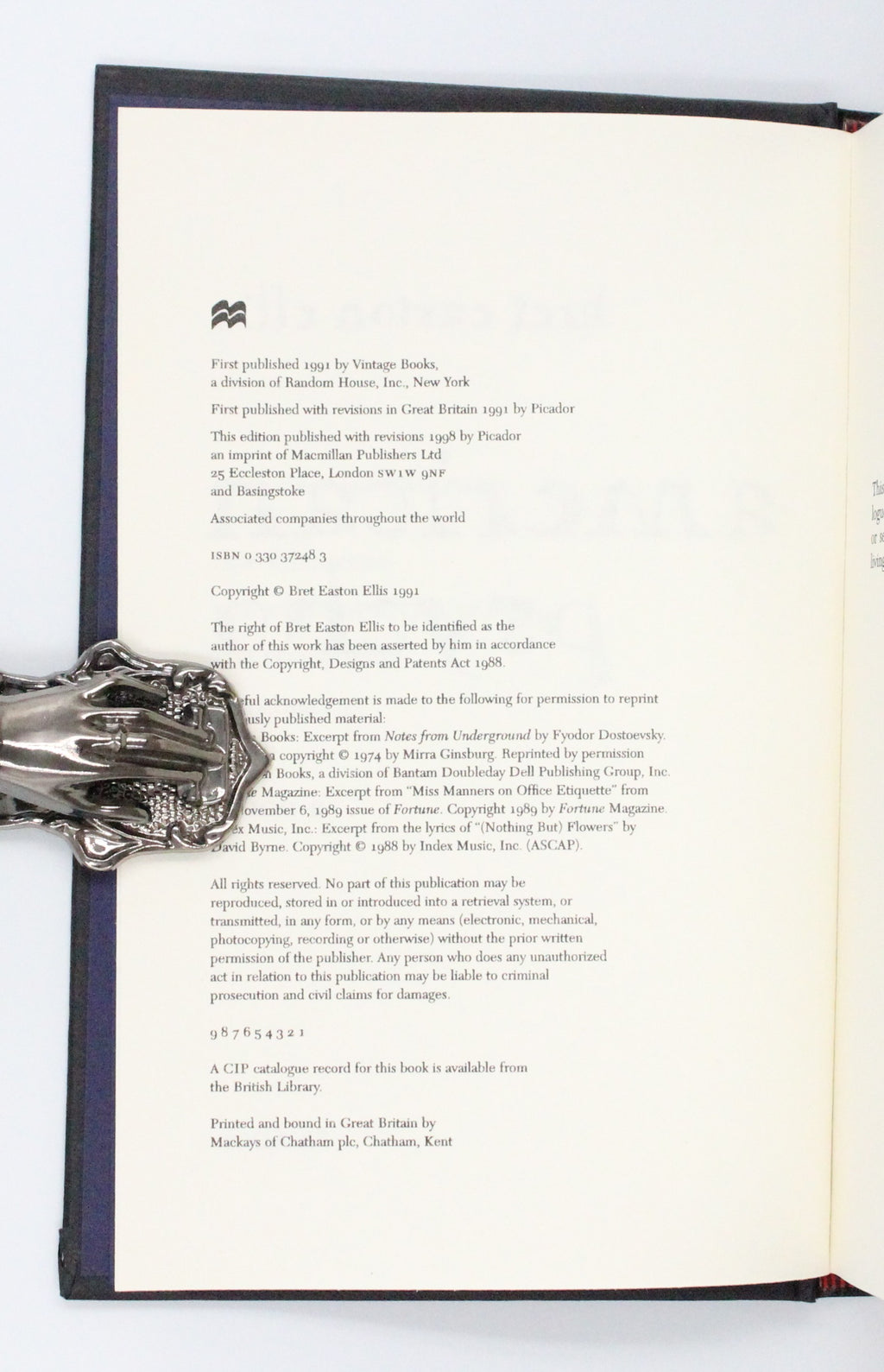 1998 American Psycho by Bret Easton Ellis