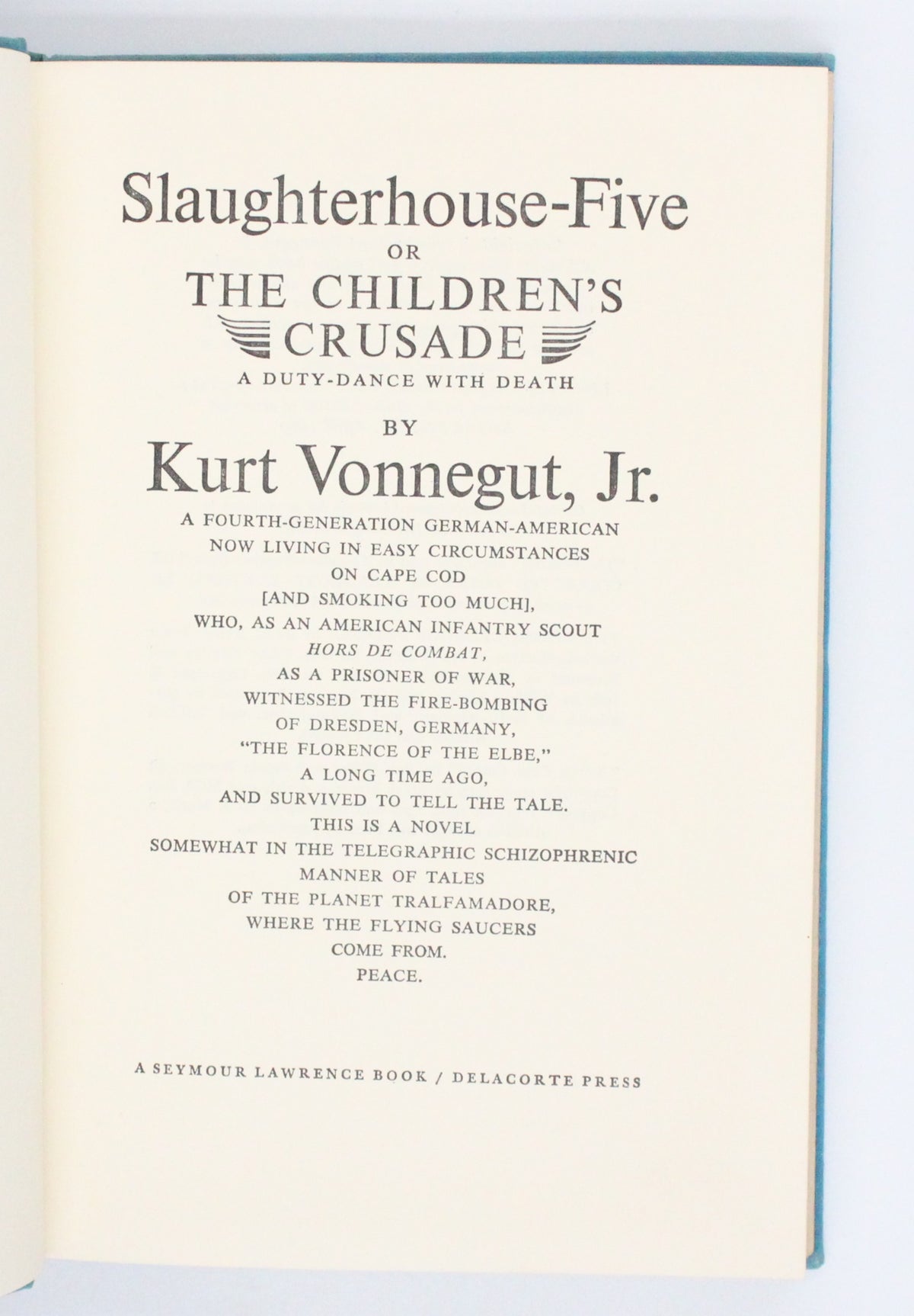 1969 Slaughterhouse-Five by Kurt Vonnegut