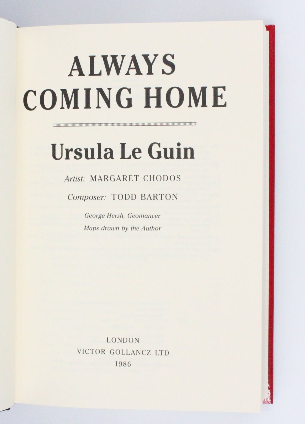 1986 Always Coming Home by Ursula Le Guin