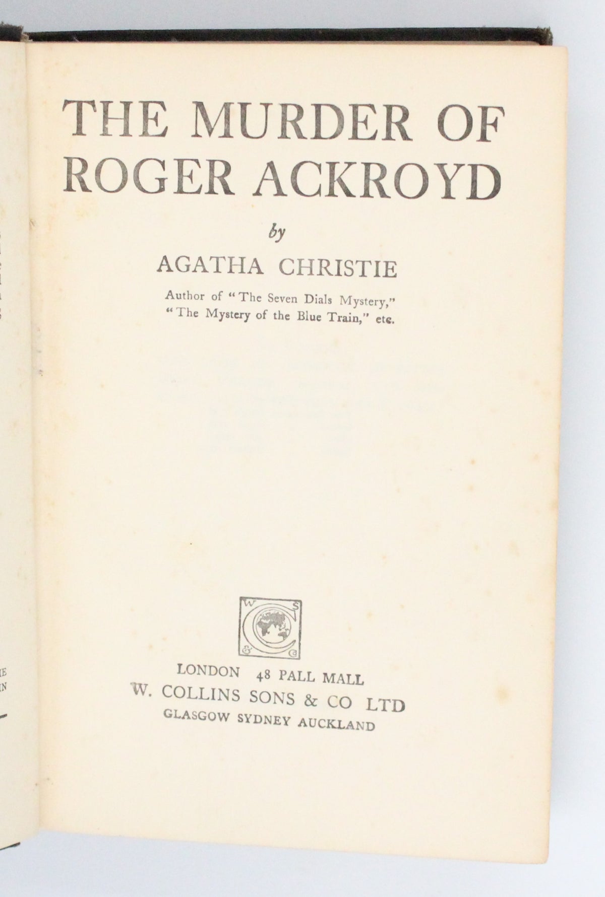 1931 The Murder of Roger Ackroyd by Agatha Christie