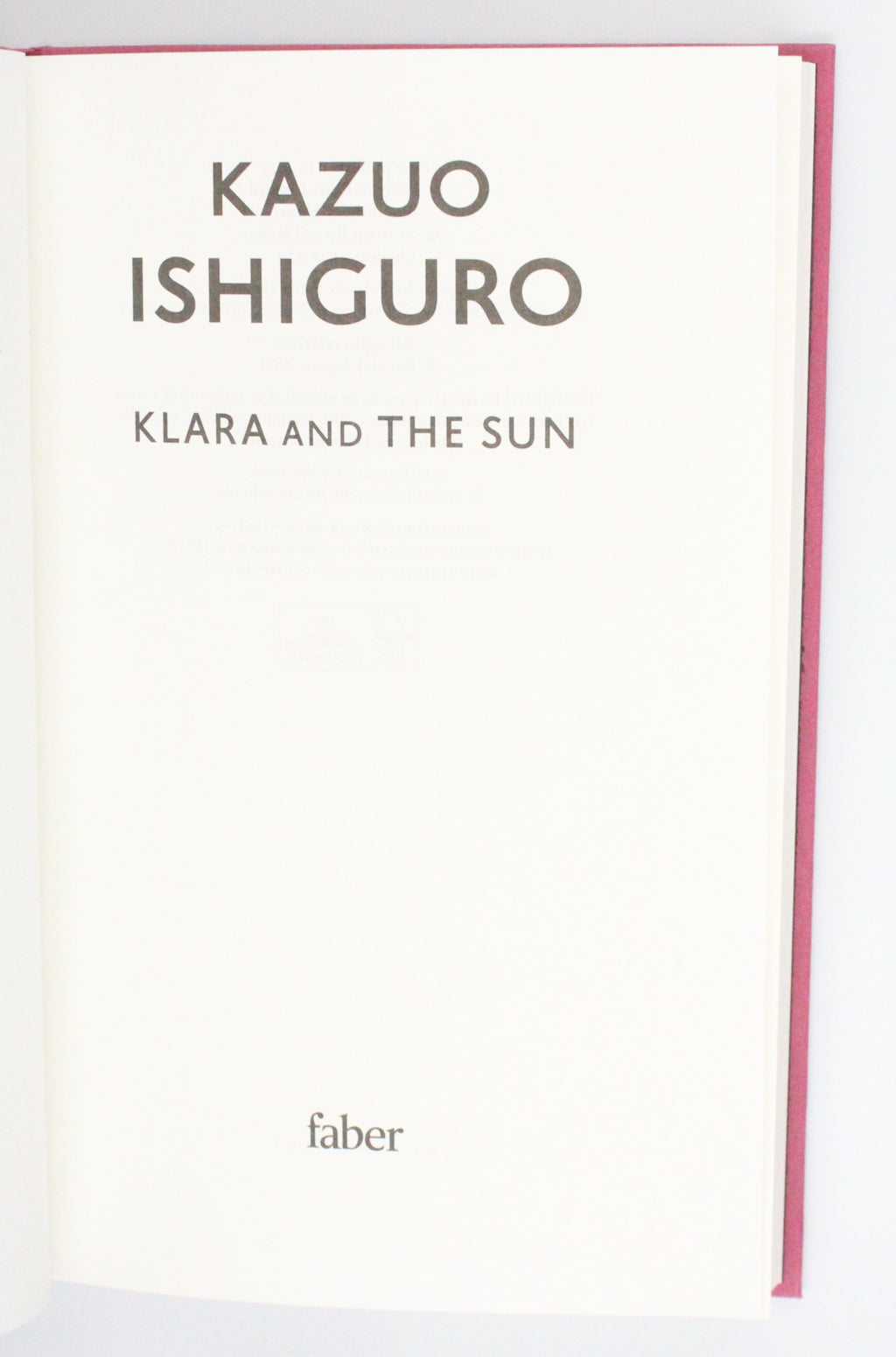 2021 Klara and The Sun by Kazuo Ishiguro