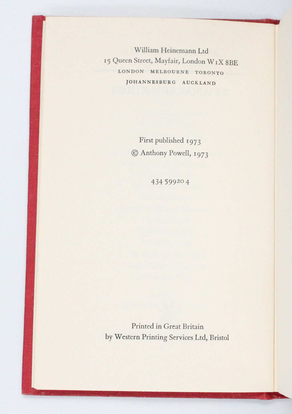 1973 Temporary Kings by Anthony Powell