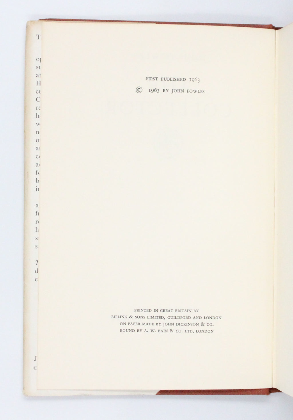 1963 The Collector by John Fowles